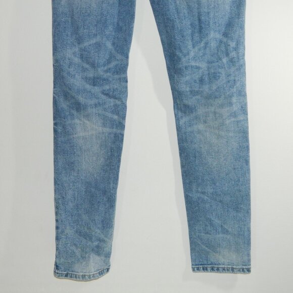 2 fo/$25 AERO Areopostal Men's Unisex Distressed Washed Blue Denim Jeans Size 28 - Picture 9 of 13